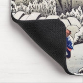 Utagawa Hiroshige - Evening Snow at Kanbara マウスパッド (コーナー)