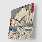 Utagawa Hiroshige - Snow on Mount Haruna スクエア壁時計 (傾斜)