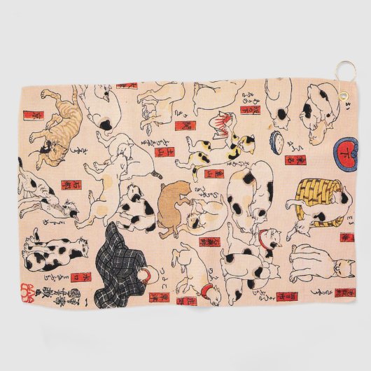 Utagawa Kuniyoshi著猫 ゴルフタオル (横)
