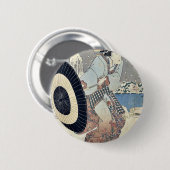 Utagawa、Toyokuni著橋の夜雪場面 缶バッジ (正面&裏面)