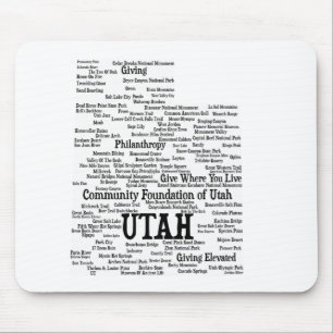 UTAHカスタムワードクラウドマウスパッドブラック文字 マウスパッド