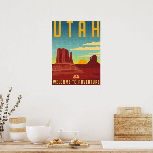 Utah Adventure - Vintage Design ポスター (キッチン)