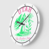 Utah Beehive State Lily  ラージ壁時計 (傾斜)