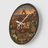 Utah Beehive State National Park Rustic Gift ラージ壁時計 (傾斜)