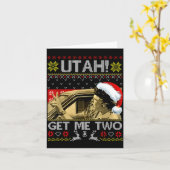 Utah Get Me Two Funny Quote Ugly Xmas Sweater Chri カード (黄色い花)