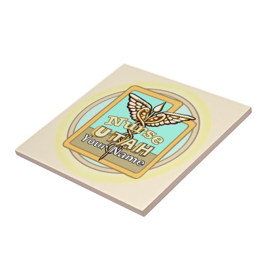 Utah Nurse Caduceus Tile タイル (側面)