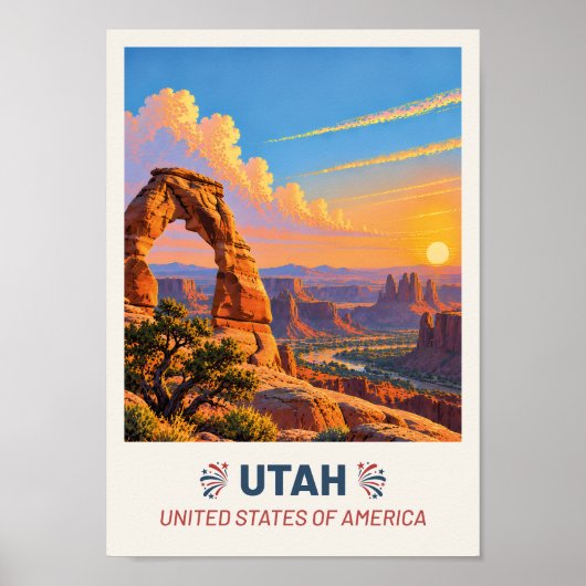 Utah USA – Vintage Travel Poster ポスター (正面)