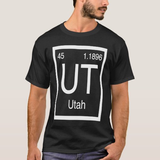 Utah UT Periodic Table Home State Birth Place Prid Tシャツ (正面)