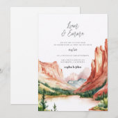 Utah Wedding Invitation Watercolor  招待状 (正面/裏面)