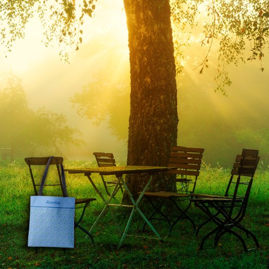 Ute сBlueberry水彩模様の名前blue トートバッグ