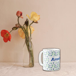 Ute сBlueberry水色のパターン名 コーヒーマグカップ