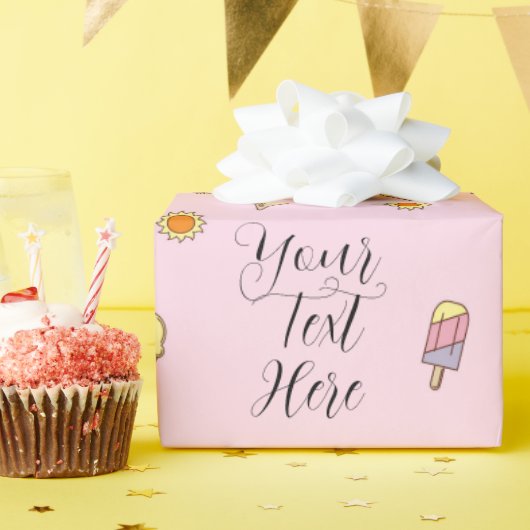 ute Pink & Orange Ombre Summer Wrapping Paper ラッピングペーパー (誕生日パーティー)