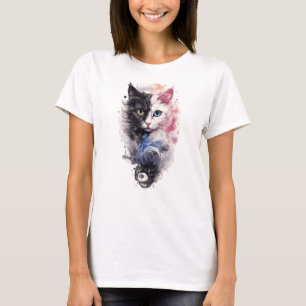 utenessデザイン鮮やかフェリン tシャツ