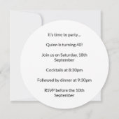 UTOHパステルレトロエステモダンティックムードタイポグラフィ 招待状 (裏面)