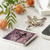 Utthitaのヨガの女の子-優れたKeychain キーホルダー (側面)