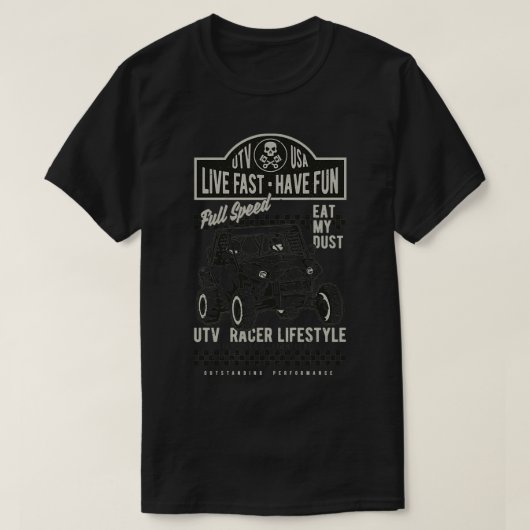 UTV SXS Live Fastのおもしろい Tシャツ (デザイン正面)