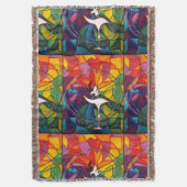 UUのUniversalist燃えるような聖餐杯の投球のユニテリアン スローブランケット (正面縦)