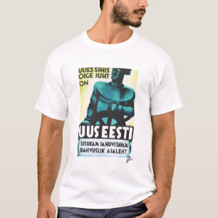 Uus Eesti "新しいエストニア" -新聞ポスター Tシャツ