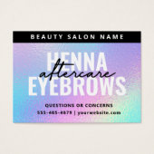 UVグロスホログラフィックヘンナブローズアフターケアカード (正面)