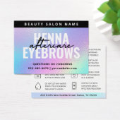 UVグロスホログラフィックヘンナブローズアフターケアカード (デスク)