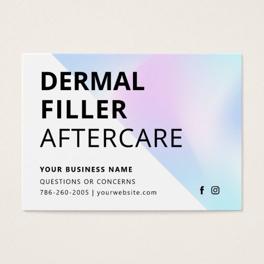 UVグロスホログラフィック真皮フィラーアフターケアカード (正面)