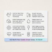 UVグロスホログラフィック真皮フィラーアフターケアカード (裏面)