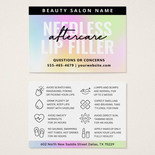 UVグロスレインボーニードルリップフィラ気にカード (正面&裏面)