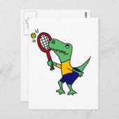 UV-おもしろい T-レックス恐竜のテ遊ニス漫画 ポストカード (正面/裏面)