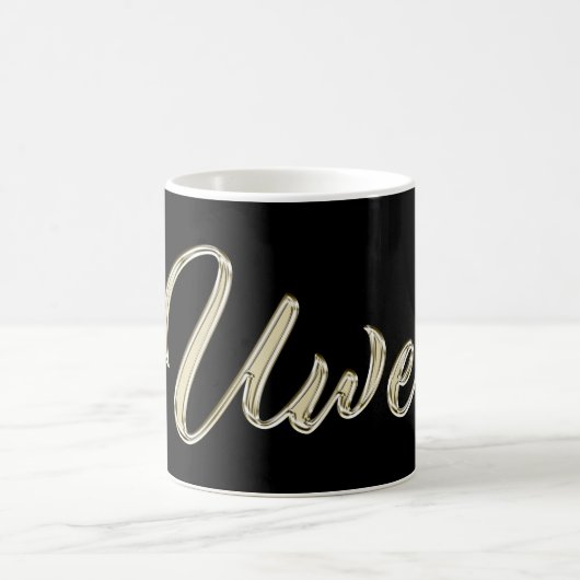 Uwe Name whitegold Tasse Teetasse Kaffeetasse コーヒーマグカップ (中央)