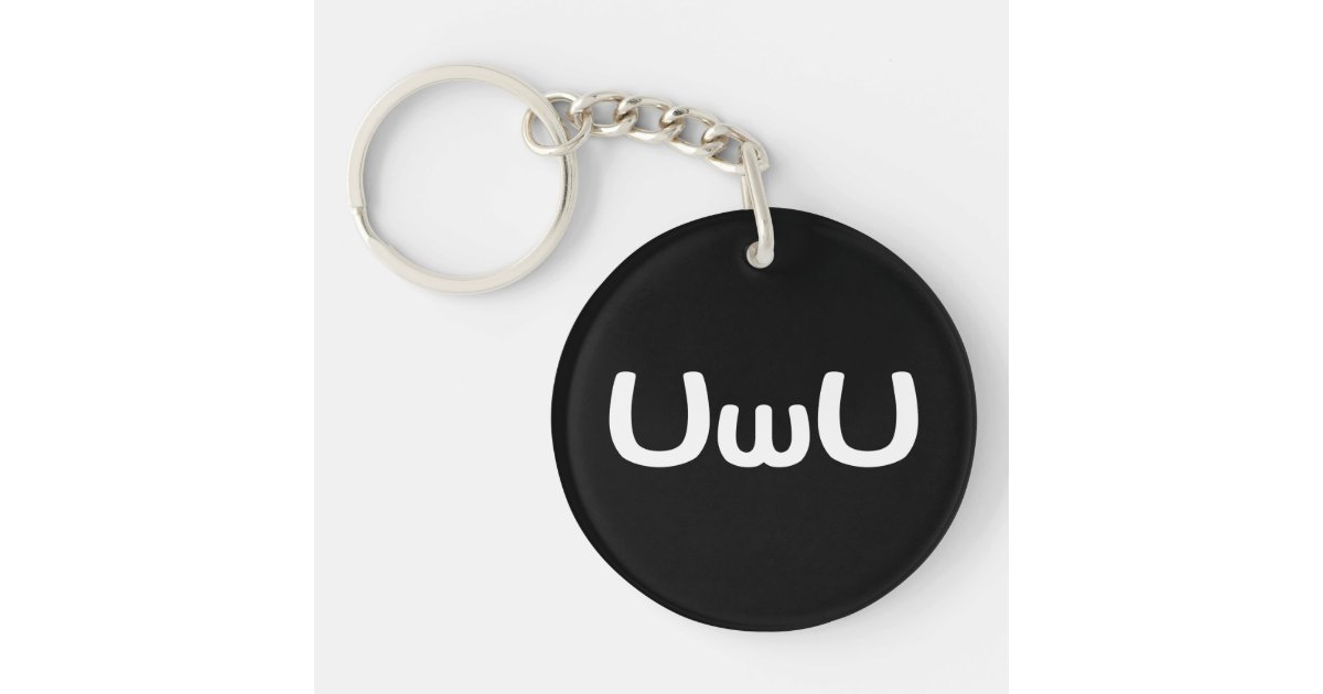 Uwuの幸せな日本製アニメの顔の顔文字 キーホルダー Zazzle Co Jp