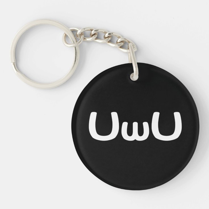 Uwuの幸せな日本製アニメの顔の顔文字 キーホルダー Zazzle Co Jp