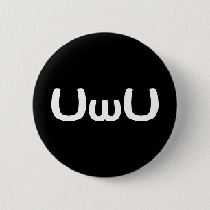 UwUの幸せな日本製アニメの顔の顔文字 缶バッジ