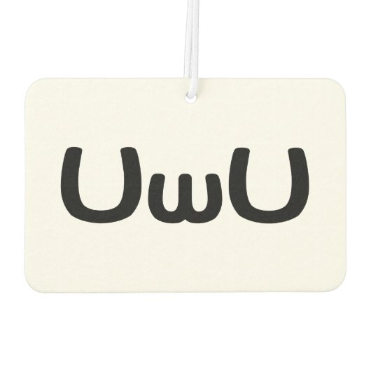 UwUハッピーアニメ顔絵文字 カーエアーフレッシュナー (裏面)