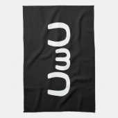 UwUハッピーアニメ顔絵文字 キッチンタオル (縦)