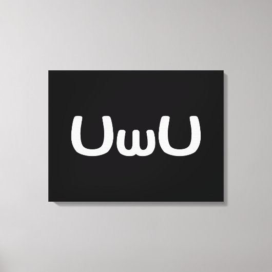 UwUハッピーアニメ顔絵文字 キャンバスプリント (正面)