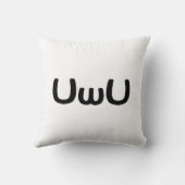 UwUハッピーアニメ顔絵文字 クッション (裏面)