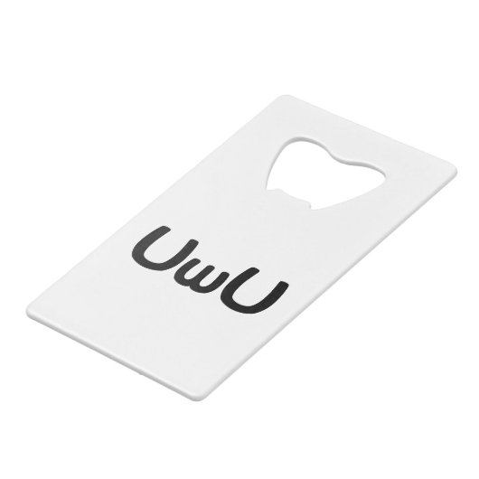 UwUハッピーアニメ顔絵文字 クレジットカード栓抜き (正面アングル)