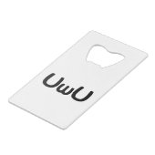 UwUハッピーアニメ顔絵文字 クレジットカード栓抜き (裏面アングル)