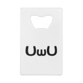 UwUハッピーアニメ顔絵文字 クレジットカード栓抜き (裏面)