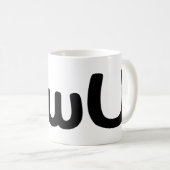 UwUハッピーアニメ顔絵文字 コーヒーマグカップ (正面右)