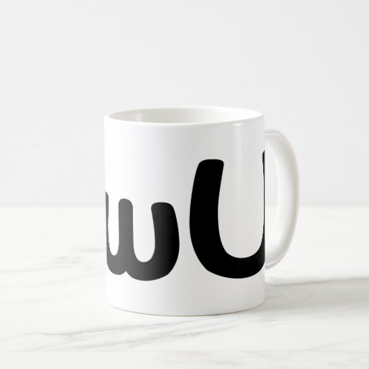 UwUハッピーアニメ顔絵文字 コーヒーマグカップ (正面右)