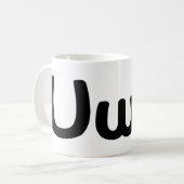 UwUハッピーアニメ顔絵文字 コーヒーマグカップ (正面左)
