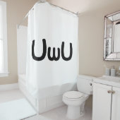UwUハッピーアニメ顔絵文字 シャワーカーテン (インサイチュ)