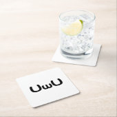 UwUハッピーアニメ顔絵文字 スクエアペーパーコースター (インサイチュ)