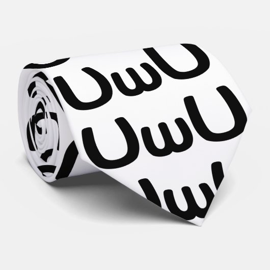 UwUハッピーアニメ顔絵文字 ネクタイ (ロール)