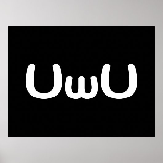 UwUハッピーアニメ顔絵文字 ポスター (正面)