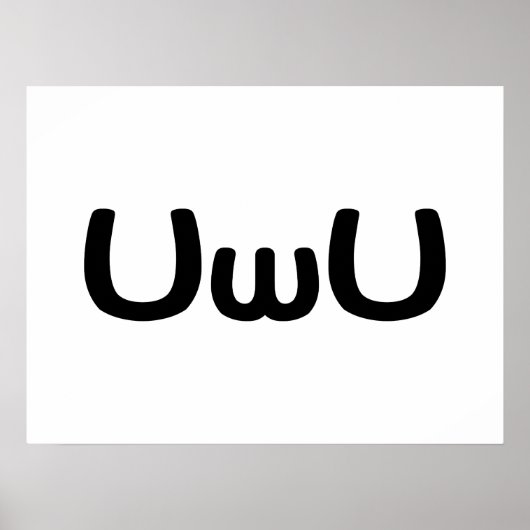 UwUハッピーアニメ顔絵文字 ポスター (正面)