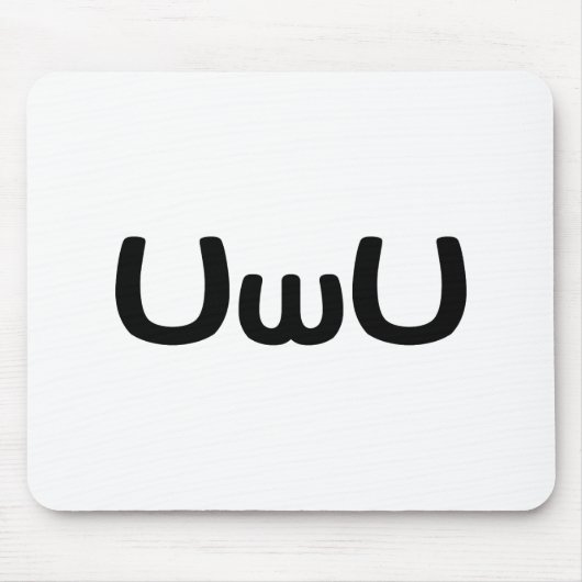 UwUハッピーアニメ顔絵文字 マウスパッド (正面)
