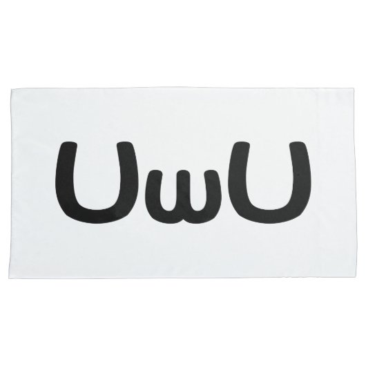 UwUハッピーアニメ顔絵文字 枕カバー (正面右)