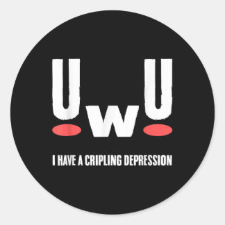 Uwu 私はひどい うつ病 メンタルヘルスの意識向上 ラウンドシール